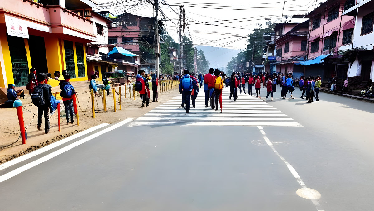 विद्यालय अगाडि ‘पेलिकन’ जडान गर्दै काठमाडौँ महानगर