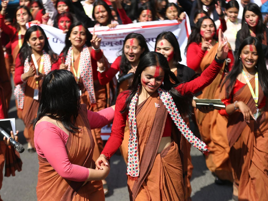स्ववियुको चुनावमा प्यानलै जितेका नेविसंघका बागीले निकाले विजय जुलुस