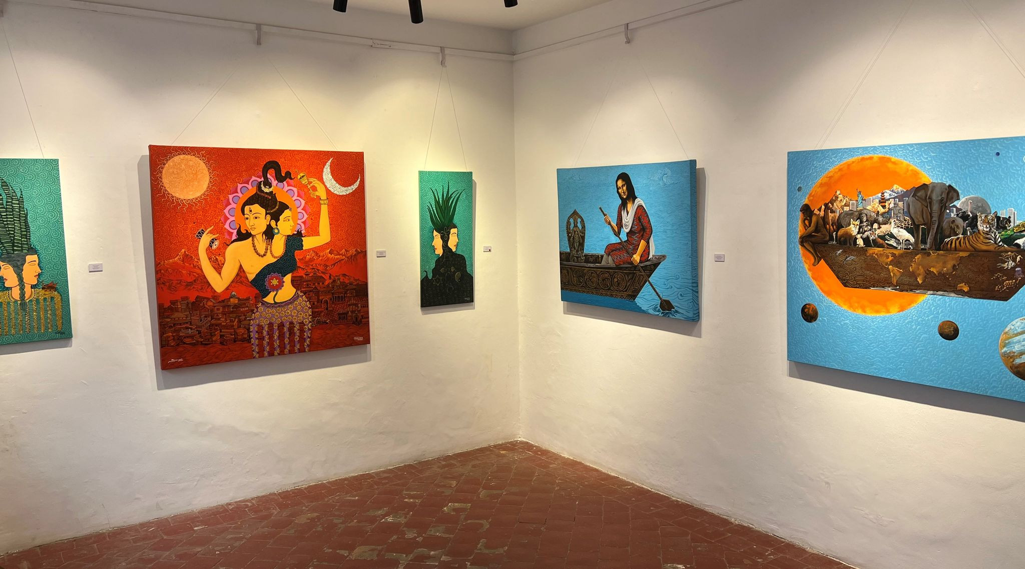 सिद्धार्थ आर्ट ग्यालरीमा कलाकार दम्पतीको चित्रकला प्रदर्शनीमा