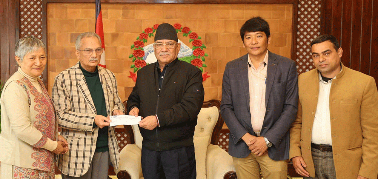नेसपाद्वारा भूकम्प प्रभावितका लागि १० लाख सहयोग