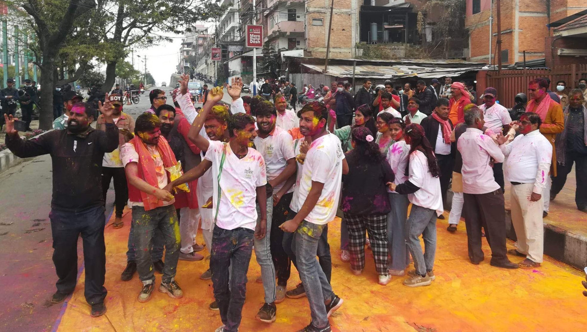 माइतीघर मण्डलामा मनाइयो फगुवा उत्सव