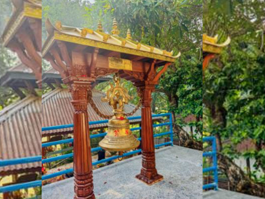 मनकामना धाममा २१६ किलोको घण्टी चढाइयो