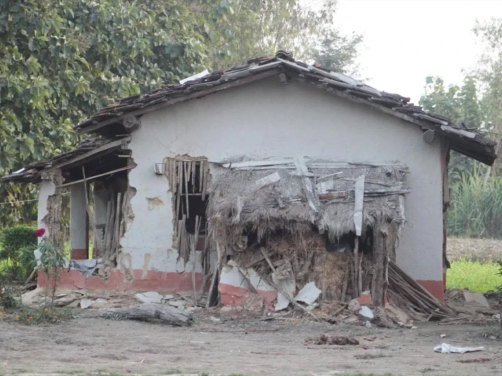 लालझाडीमा जंगली हात्तीको आतंक, घर भत्काइदिएपछि छिमेकीकोमा घरमा बस्न बाध्य