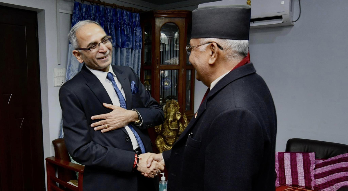 अध्यक्ष ओलीसँग भारतीय विदेशसचिव क्वात्राको भेटवार्ता