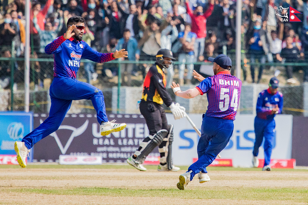 आइसिसी क्रिकेट विश्वकप लिग–२ : नेपालद्वारा पिएनजी ५२ रनले पराजित