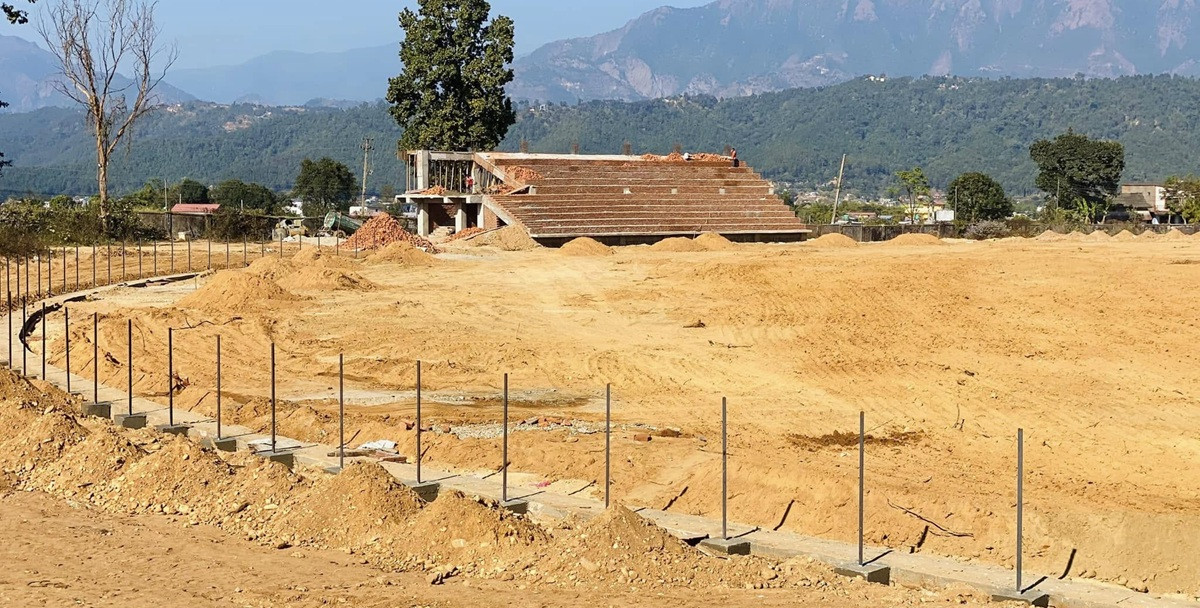 पाँच वटा पिचसहितको क्रिकेट मैदान निर्माण हुँदै